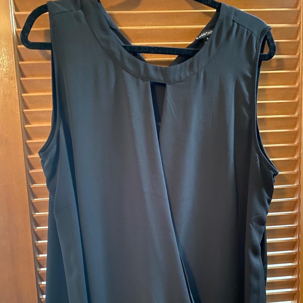 Black cross front blouse with bow back